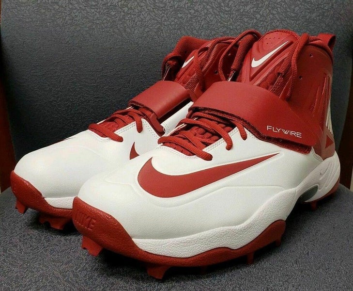 Nike Flywire Football Cleats 603350-161 Zoom Code Red & White Size 16 NEW