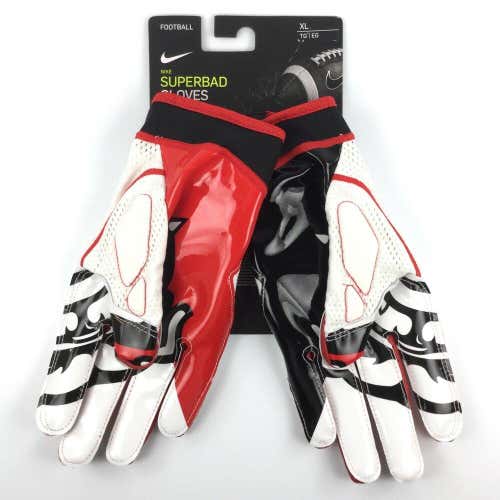 NIKE Superbad NCAA Georgia Bulldogs UGA Padded Receiver Football Gloves Adult XL