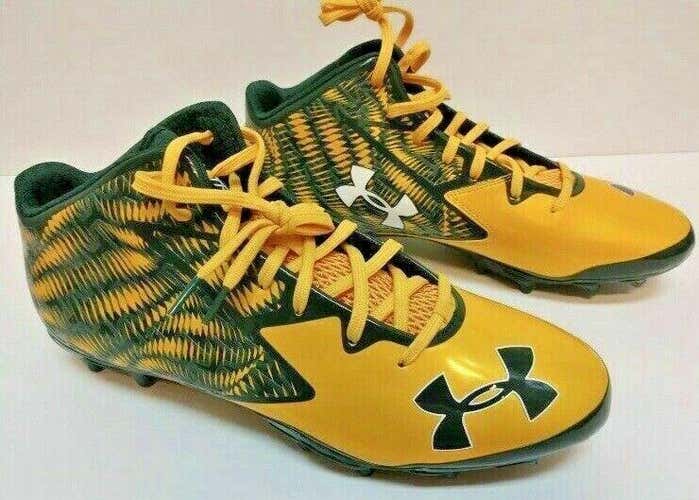 NEW Men's UA Under Armour Nitro Football Cleats Size 12 Green Yellow 1270826-301