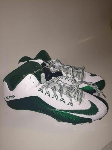 NIKE ALPHA PRO 2 MID TD MEN'S FOOTBALL CLEATS 719935-133 Size 15 Green/White