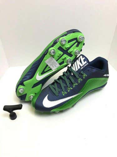 Nike Men's Alpha Pro 2 Low Football Cleats Size 11 742767-429 Green/Blue