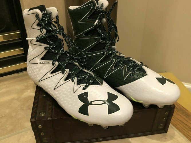 Under Armour Highlight MC Football Cleats White Green 1269693-131 Mens Size 10