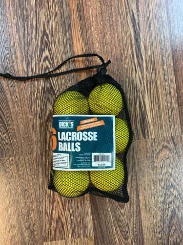 New  Lacrosse Ball 6 Pack