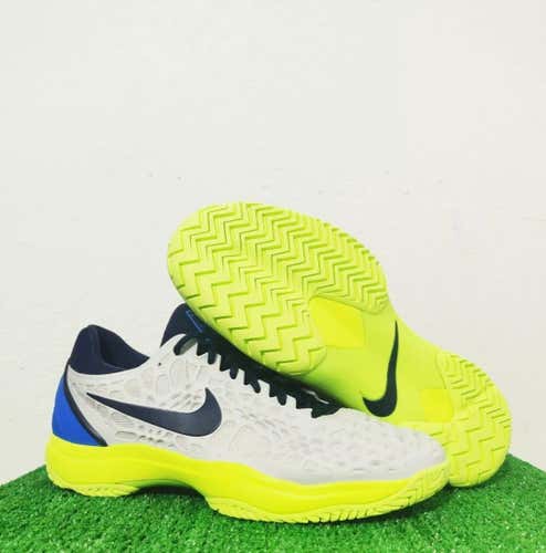Nike Air Zoom Cage 3 Hard Court Tennis Shoes Volt Blue Grey 918193-004 Size 9.5