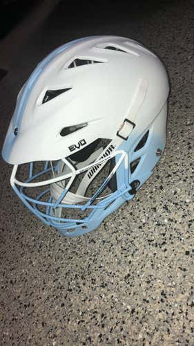 White And Blue Evo Lacrosse Helmet (Like New) For A Good Deal