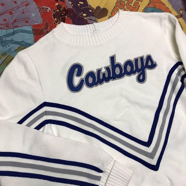 Vintage 1980s Dallas Cowboys Varsity Cheerleading Sweater Adult