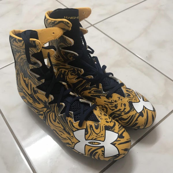 New UA Highlight Size 10.5 Cleats Navy And Gold