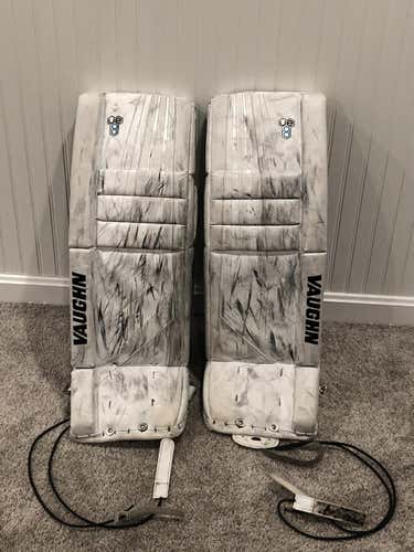 White Intermediate 28" Vaughn Velocity VE8 Goalie Leg Pads