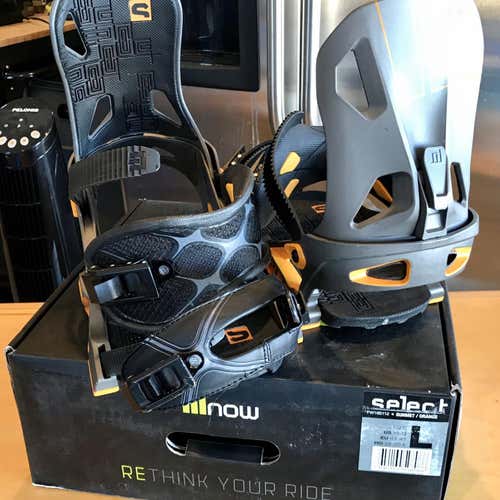 Men's Large Gunmetal/Orange Now SelectSnowboard Bindings All Mountain