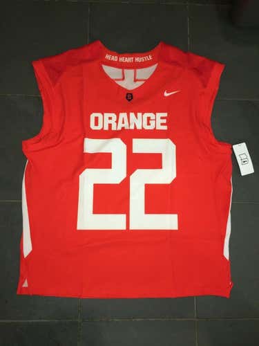 New Nike 2018 Syracuse Orange #22 Lacrosse Jersey LG ORANGE