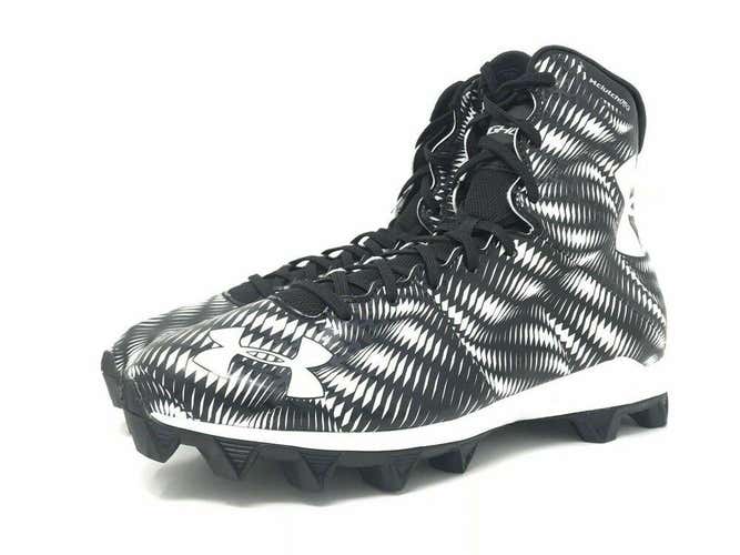 UNDER ARMOUR HIGLIGHT MC FOOTBALL CLEATS BLACK WHITE SIZE 10.5 MENS 1258027 011