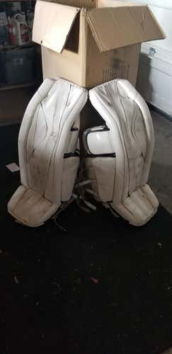 White Senior 36" Reebok Premier II Goalie Leg Pads
