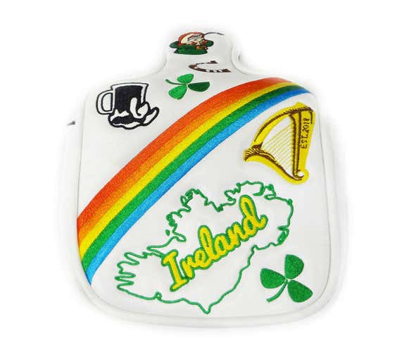 NEW PRG Lucky Charm White Magnetic Square Mallet Putter Golf Headcover FIRM PRICE