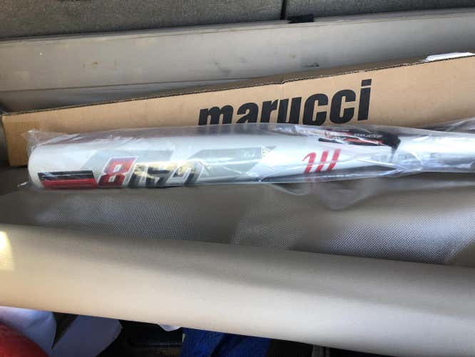 White New High School/College BBCOR Certified Marucci Alloy CAT 8 Bat (-3) 29 oz 32"