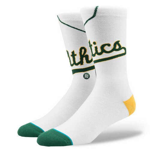 STANCE OAKLAND A'S ATHLETICS HOME JERSEY SOCKS LARGE 9-12 WHITE BRAND NEW HTF LG CHAPMAN DAVIS LRG