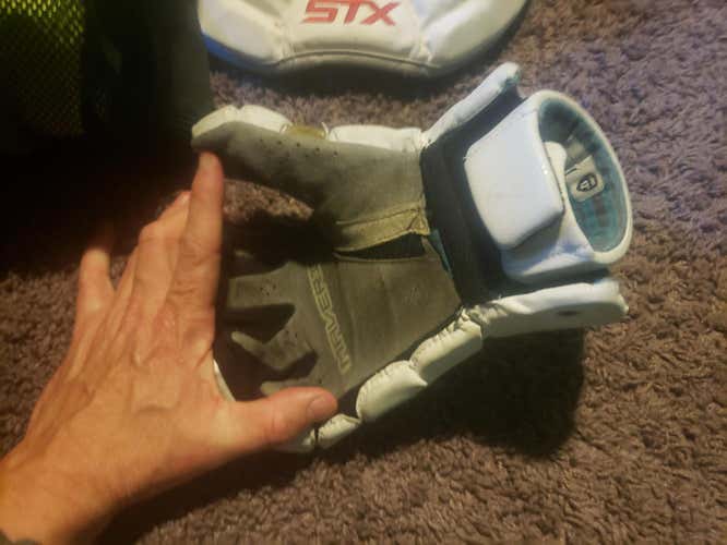 White Player Maverik Rome RX Lacrosse Gloves 12"