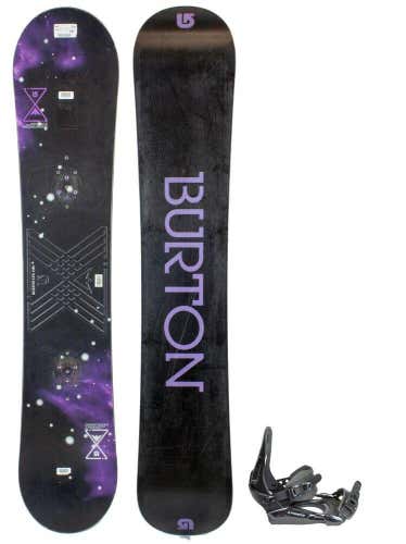 COMBO! Used Womens Burton LTR Snowboard & NEW Black Firefly Bindings 138CM No Trades