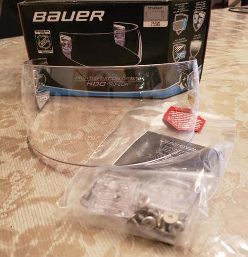 Bauer HDO Pro Straight Cut Clear Visor AHL Pro Stock. New in box