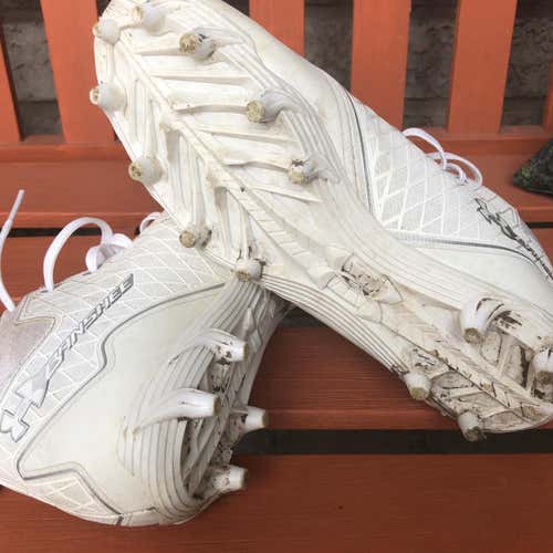 Under Armour Banshee Mid Cleats White - Size 8
