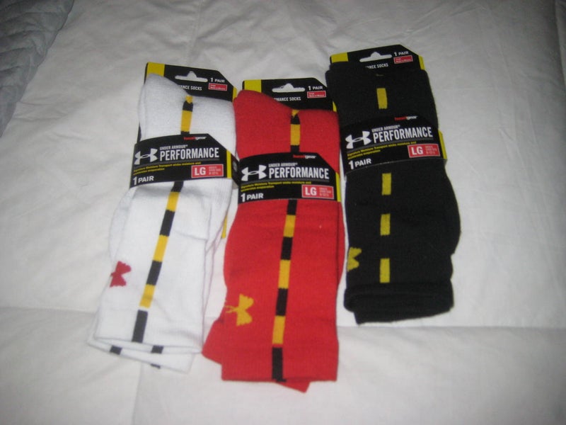 Under Armour UMD socks 3 pair large & UA elbow caps black Med all NEW