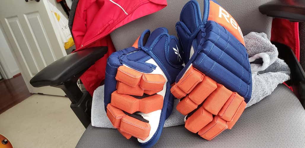 Blue Senior Reebok 4-Roll pro Gloves 15"