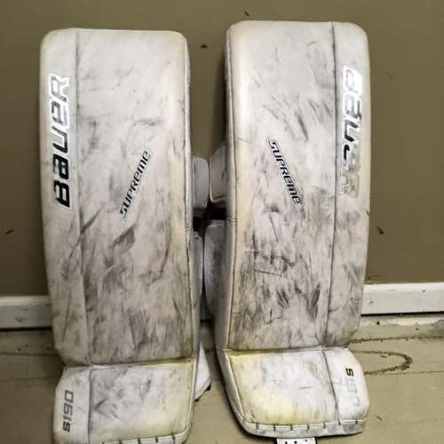 White Intermediate 30" Supreme S190 Goalie Leg Pads