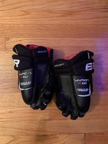 Bauer Black Vapor X100 Gloves 12"