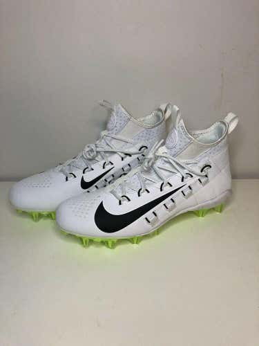 Nike Men's Alpha Huarache 6 Elite Size 9 Lacrosse Cleats 880409-107 Volt LAX
