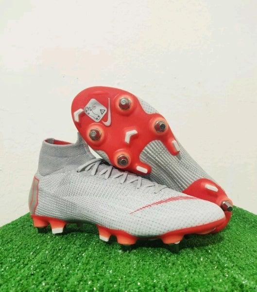 Nike Mercurial Superfly 6 Elite SG Pro Cleats Grey Red AH7421-061 Size 8