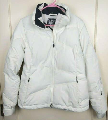 SPYDER White Down Puffer Ski Snowboarding Jacket Coat Women's Size: 10