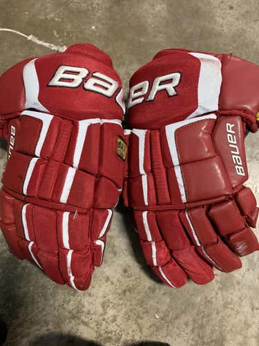 Red Senior Bauer Supreme TotalOne Gloves 14" Pro Stock