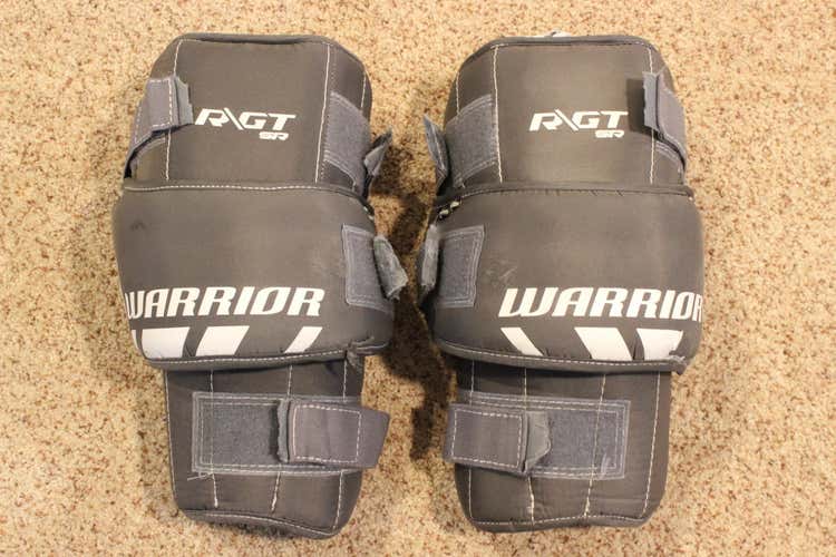 Warrior Ritual R/GT Senior Hockey Goalie Knee Guards Grey 3 Strap system