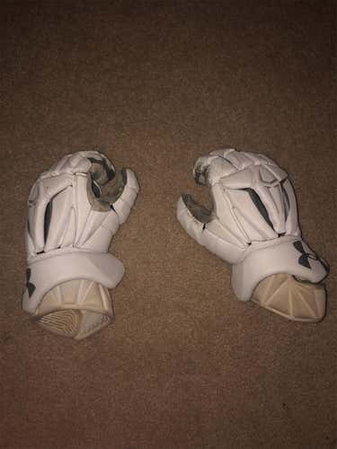 White under armor Command Pro 2 Lacrosse Gloves 13"