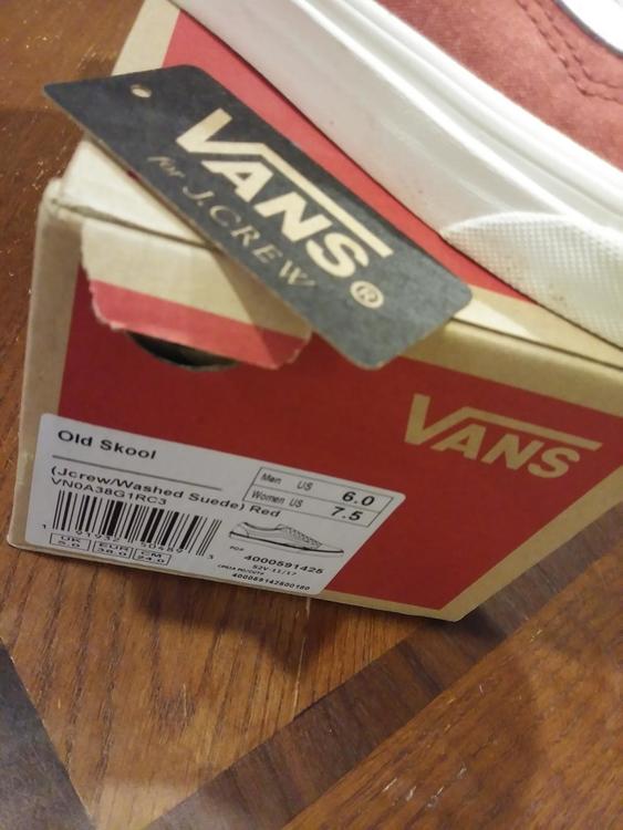 vans size label