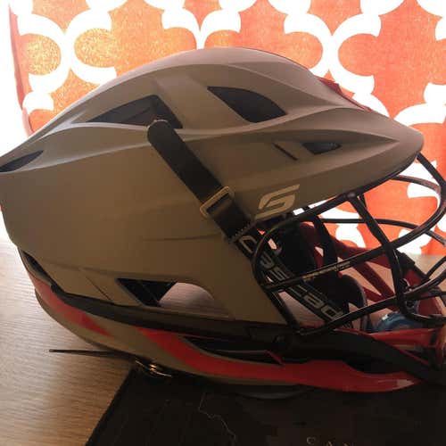 Custom Matte Gray / Red Youth S Helmet