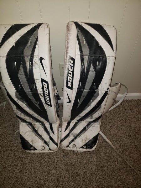 White Senior 35" Bauer Supreme One95 Goalie Leg Pads