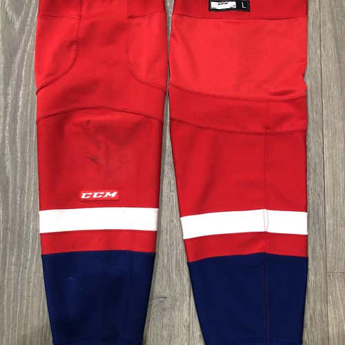 Red Senior Large CCM Socks Pro Stock
