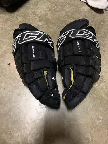 Black Senior CCM Tacks 4 Roll Pro Gloves 14"