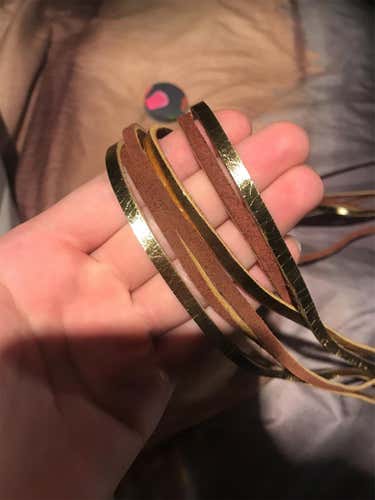 New 3/16” x 72” Gold Metallic Glove Lace(6 Laces)