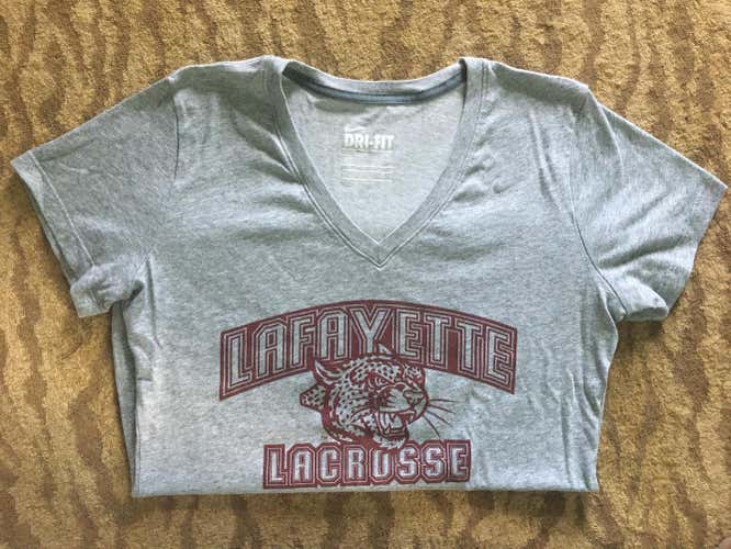 Gray Adult Women's Large Nike Short Sleeved T Shirt - Lafayette Lacrosse