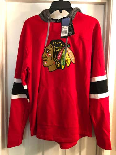 New Chicago Blackhawks Adidas Platinum Jersey Hoodie