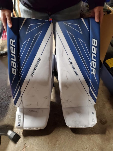 Blue Senior LARGE Bauer S190 Goalie Leg Pads