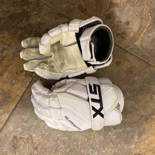 White Player Surgeon 400 Lacrosse Gloves 10"