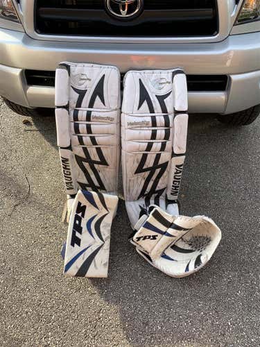 White Senior 35" Velocity V3 Goalie Leg Pads