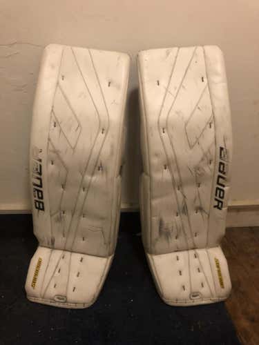 White Senior 35" Bauer Goalie Leg Pads