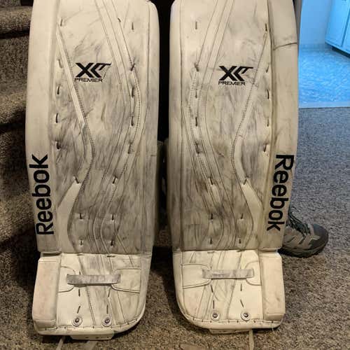 White Senior 33"+1 Premier XLT Goalie Leg Pads
