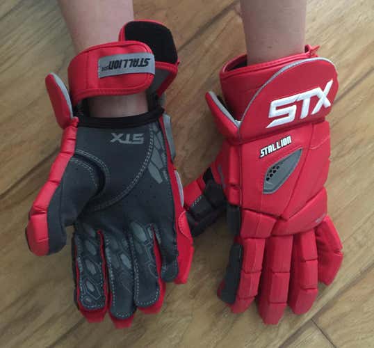 New Red STX Stallion 500 Lacrosse Gloves 12"