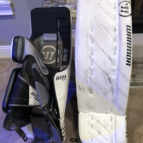 White Intermediate 32"+1” Ritual G4 Goalie Leg Pads