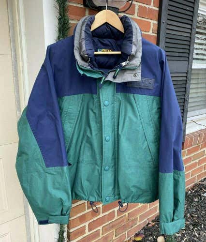 VTG Eddie Bauer Ebtek 2-in-1 Goretex Jacket L Bomber Down Puffer Vest