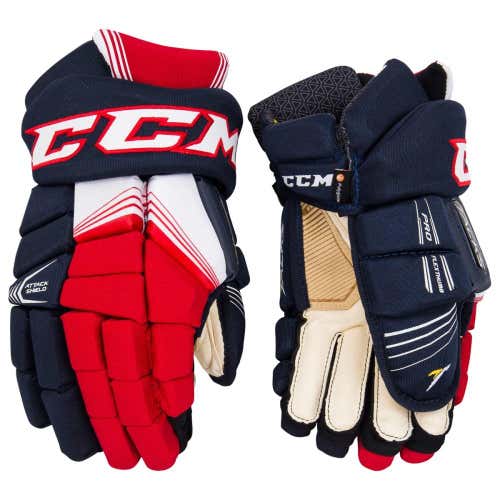 New Senior CCM Super Tacks Gloves 13" NAVY/RED/WHT